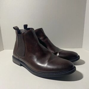 J.Ferrar Leather Brown Heel Boots Size 8.5 Men’s Chelsea Boots